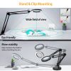 LED Magnifier Desk Lamp 8x Magnifying Glass with Light Swing Arm Desk Table Light USB Reading Lamp