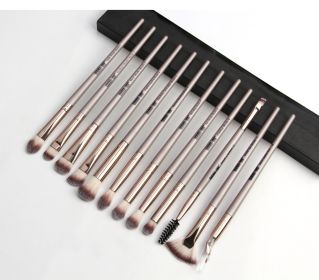 12 makeup brushes set (Option: Champagne gold)