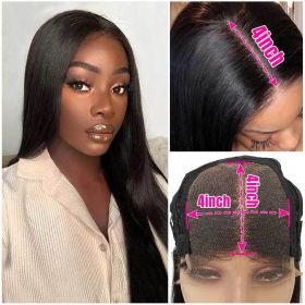 HD Human Hair waterwave 10 14 16 20 30 Inch Waterwave Curly Half Transparent Glueless 4*4 Frontal 4x4 Lace Front Closure Wig (Stretched Length: 18 Inches (453mm)(+$39.00))