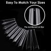 500Pcs False Nail Tips C Curve Half Cover French Nails Extra Long Fake Finger Nails For Nail Art Salons Home DIY 10 Sizes