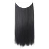 Fish Line Natural Fiber Hairpiece Hair Extension Long Women Curly Straight Wig