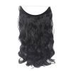 Fish Line Natural Fiber Hairpiece Hair Extension Long Women Curly Straight Wig